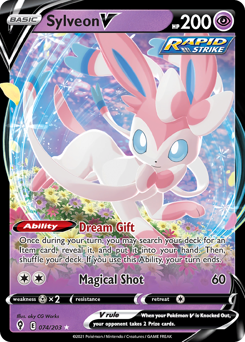 Sylveon V z edície Evolving Skies, karta č.74