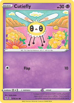 Cutiefly z edície Evolving Skies, karta č.78