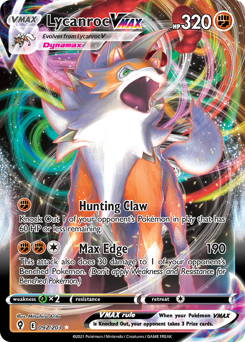 Lycanroc VMAX z edície Evolving Skies, karta č.92