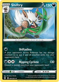 Shiftry z edície Evolving Skies, karta č.97