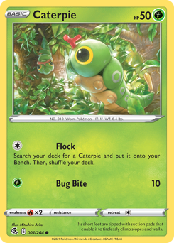 Caterpie z edície Fusion Strike, karta č.1