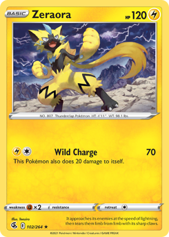 Zeraora z edície Fusion Strike, karta č.102
