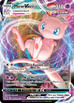 Mew VMAX z edície Fusion Strike, karta č.114