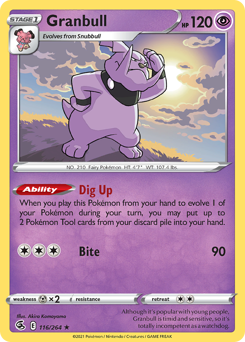 Granbull z edície Fusion Strike, karta č.116