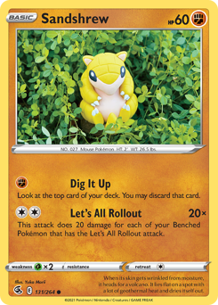 Sandshrew z edície Fusion Strike, karta č.131