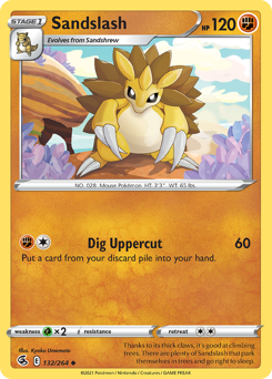 Sandslash z edície Fusion Strike, karta č.132