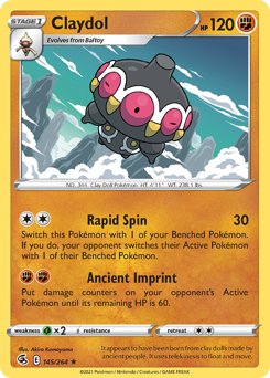 Claydol z edície Fusion Strike, karta č.145