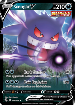 Gengar V z edície Fusion Strike, karta č.156