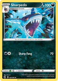 Sharpedo z edície Fusion Strike, karta č.163