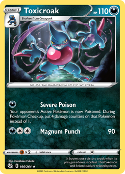 Toxicroak z edície Fusion Strike, karta č.166