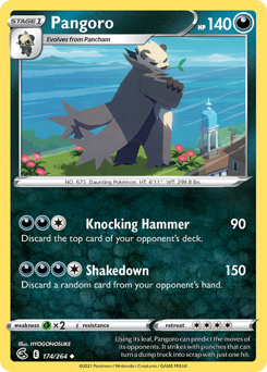 Pangoro z edície Fusion Strike, karta č.174