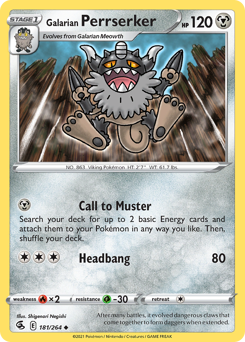 Galarian Perrserker z edície Fusion Strike, karta č.181