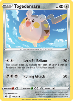 Togedemaru z edície Fusion Strike, karta č.187
