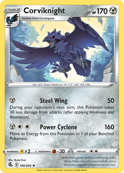 Corviknight z edície Fusion Strike, karta č.190