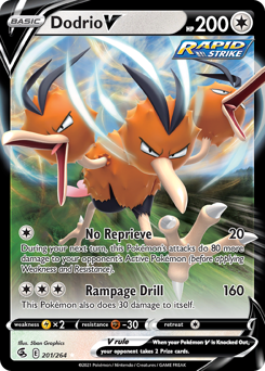 Dodrio V z edície Fusion Strike, karta č.201