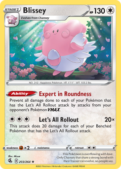 Blissey z edície Fusion Strike, karta č.203