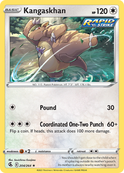 Kangaskhan z edície Fusion Strike, karta č.204