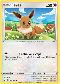 Eevee z edície Fusion Strike, karta č.205