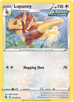 Lopunny z edície Fusion Strike, karta č.213
