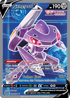 Genesect V z edície Fusion Strike, karta č.254