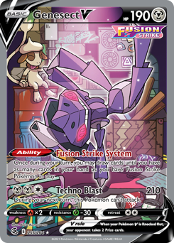 Genesect V z edície Fusion Strike, karta č.255