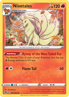 Ninetales z edície Fusion Strike, karta č.31