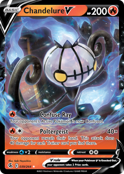 Chandelure V z edície Fusion Strike, karta č.39