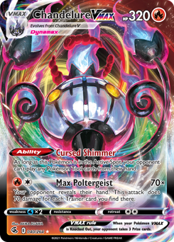 Chandelure VMAX z edície Fusion Strike, karta č.40