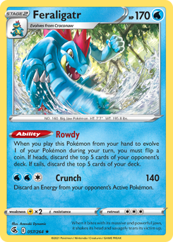 Feraligatr z edície Fusion Strike, karta č.57
