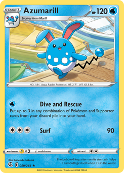Azumarill z edície Fusion Strike, karta č.59