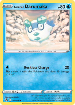 Galarian Darumaka z edície Fusion Strike, karta č.71