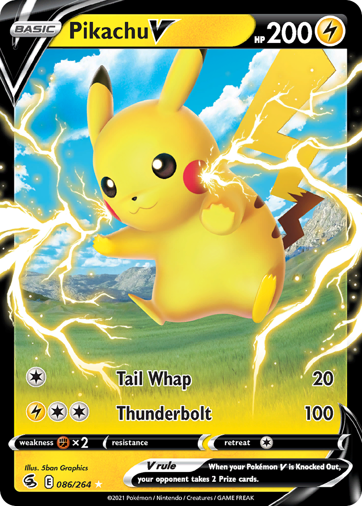Pikachu V z edície Fusion Strike, karta č.86