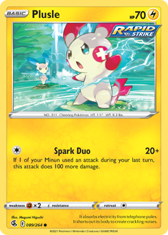 Plusle z edície Fusion Strike, karta č.89