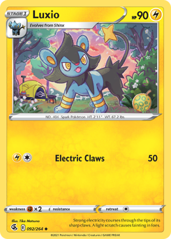 Luxio z edície Fusion Strike, karta č.92
