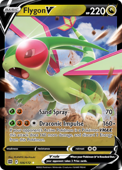 Flygon V z edície Brilliant Stars, karta č.106