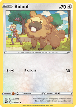 Bidoof z edície Brilliant Stars, karta č.120