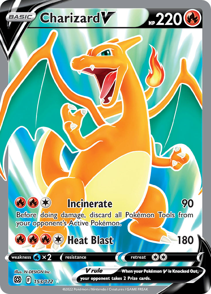 Charizard V z edície Brilliant Stars, karta č.153