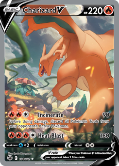 Charizard V z edície Brilliant Stars, karta č.154