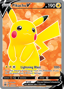 Pikachu V z edície Brilliant Stars, karta č.157