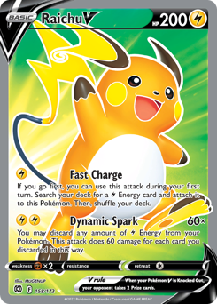 Raichu V z edície Brilliant Stars, karta č.158