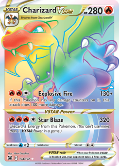 Charizard VSTAR z edície Brilliant Stars, karta č.174