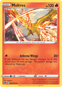 Moltres z edície Brilliant Stars, karta č.21
