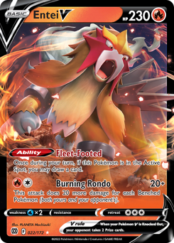 Entei V z edície Brilliant Stars, karta č.22