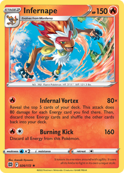 Infernape z edície Brilliant Stars, karta č.26