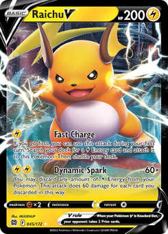 Raichu V z edície Brilliant Stars, karta č.45