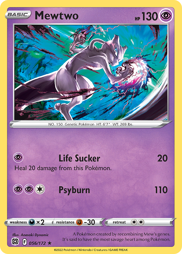 Mewtwo z edície Brilliant Stars, karta č.56
