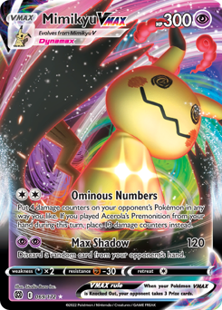 Mimikyu VMAX z edície Brilliant Stars, karta č.69