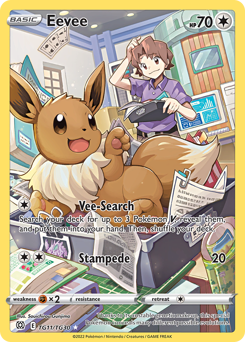 Eevee z edície Brilliant Stars Trainer Gallery, karta č.TG11