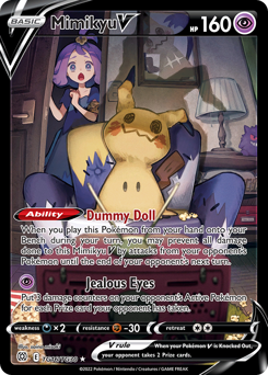 Mimikyu V z edície Brilliant Stars Trainer Gallery, karta č.TG16