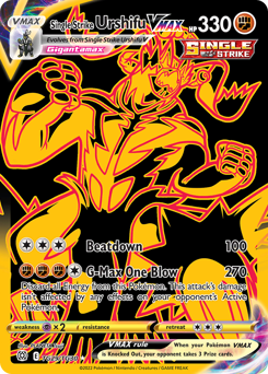 Single Strike Urshifu VMAX z edície Brilliant Stars Trainer Gallery, karta č.TG29